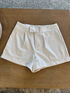 Women's Cream High-Waist Tailored Shorts size 8